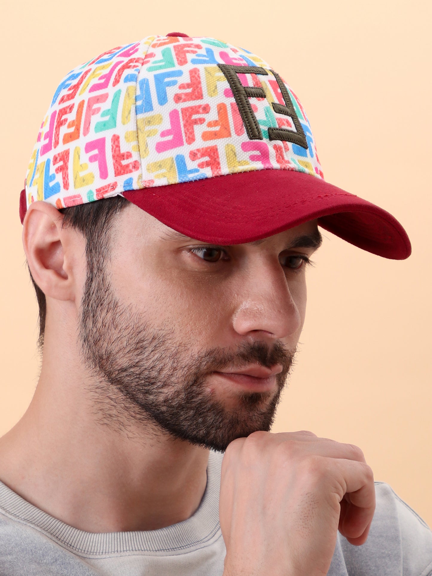 Fendi Multicolor Monogram Cap