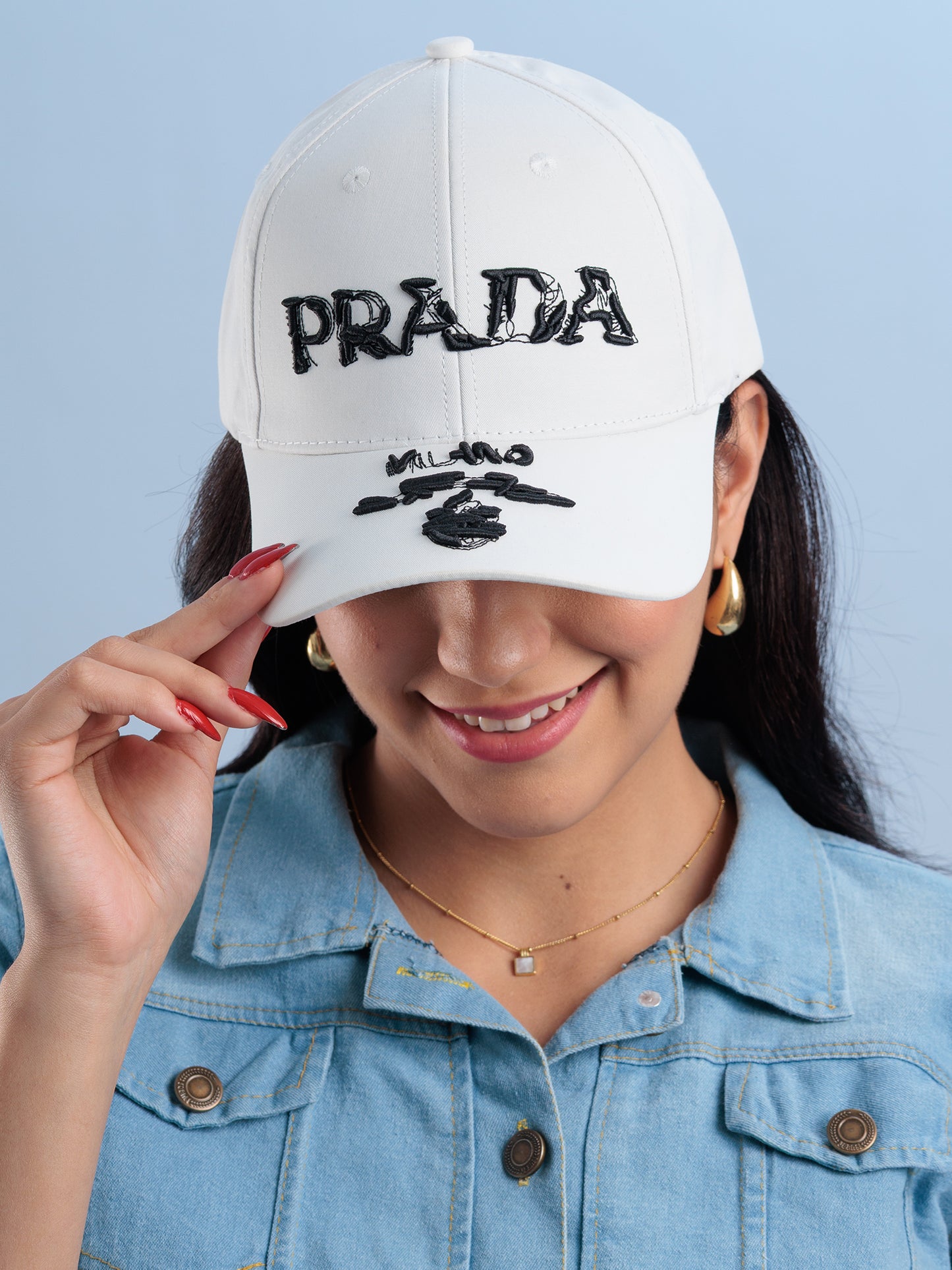 Ivory Distressed Statement Cap