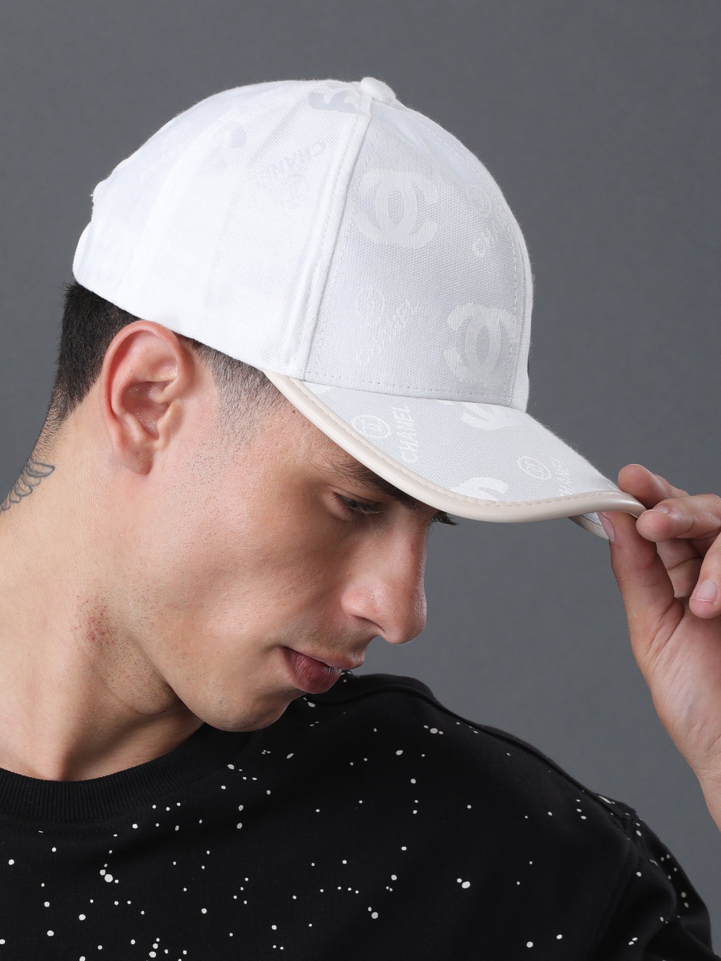 Chanel White CC Logo Cap