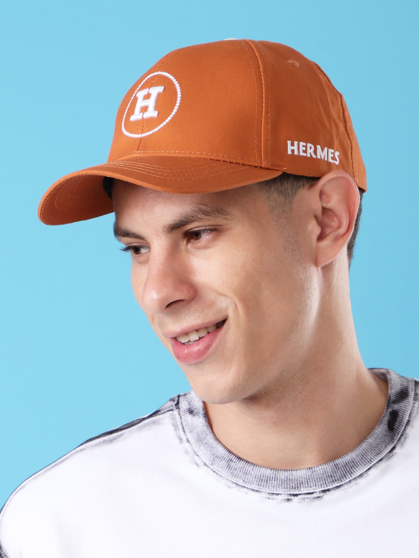 "H" Embroidered Cap – Rust Brown Edition