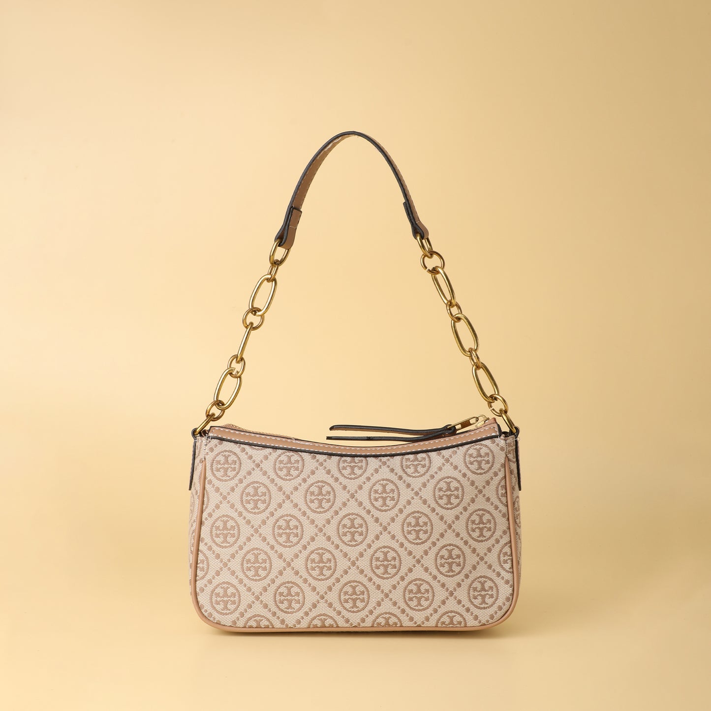 Burch Monogram Canvas Shoulder Bag