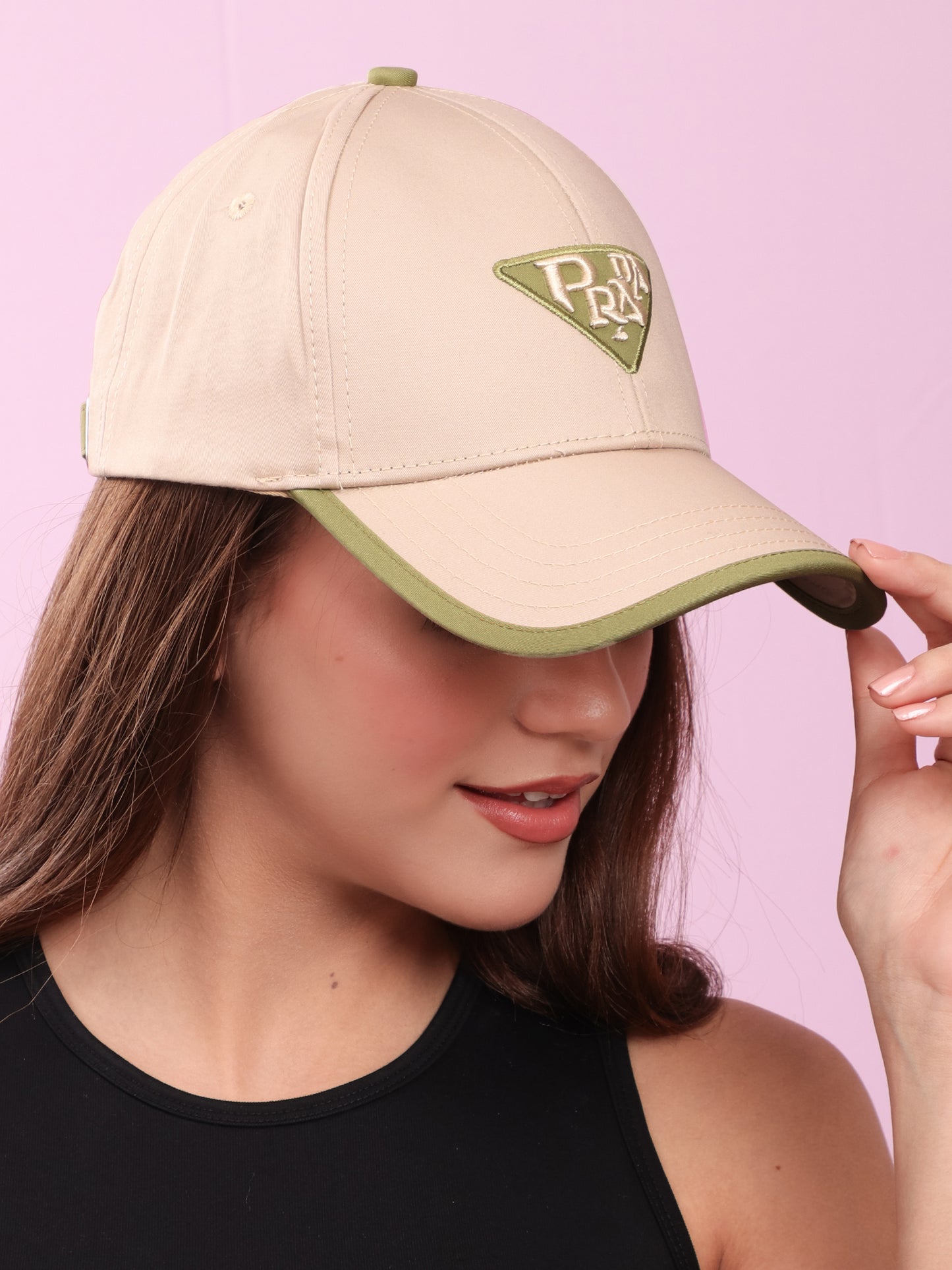 Beige & Sage Designer Baseball Cap