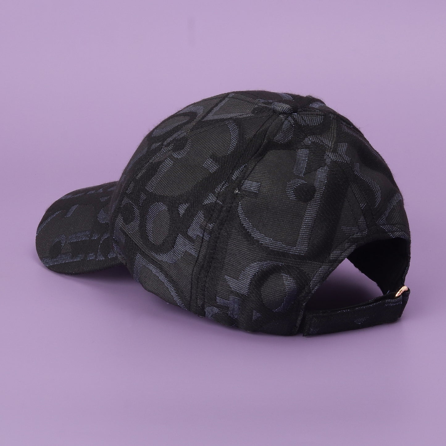 Dior Inspired Monogram Black Cap