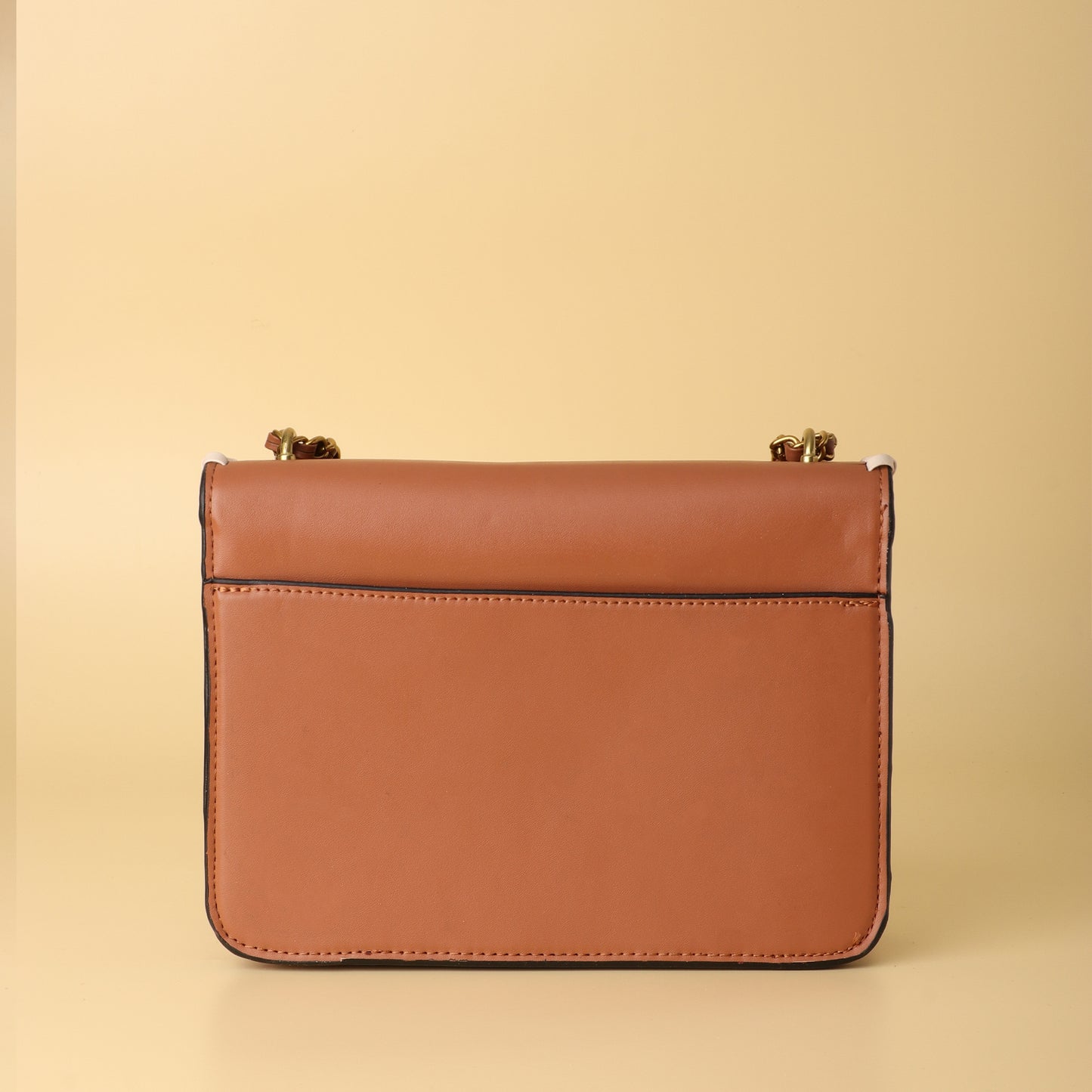Burch Brown Leather Chain Shoulder Bag