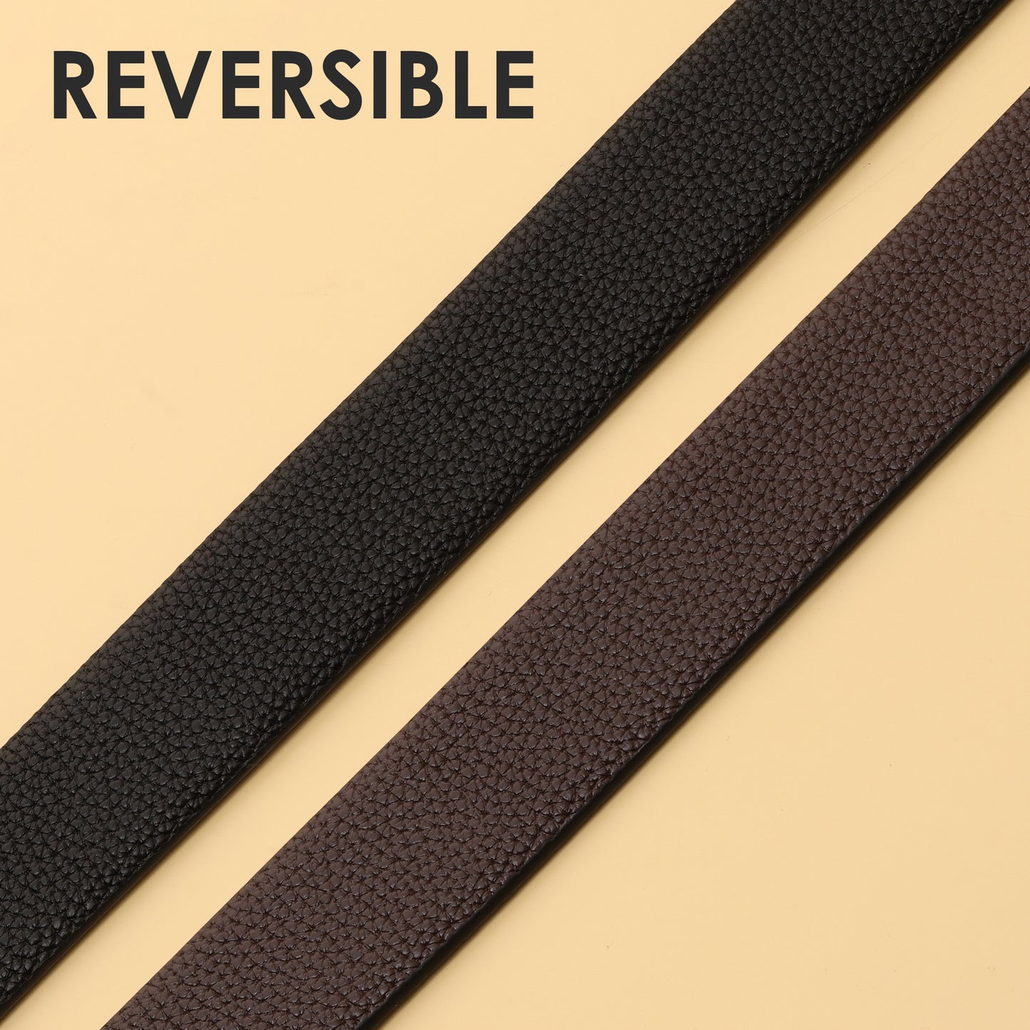 Klein Reversible Textured Leather Belt