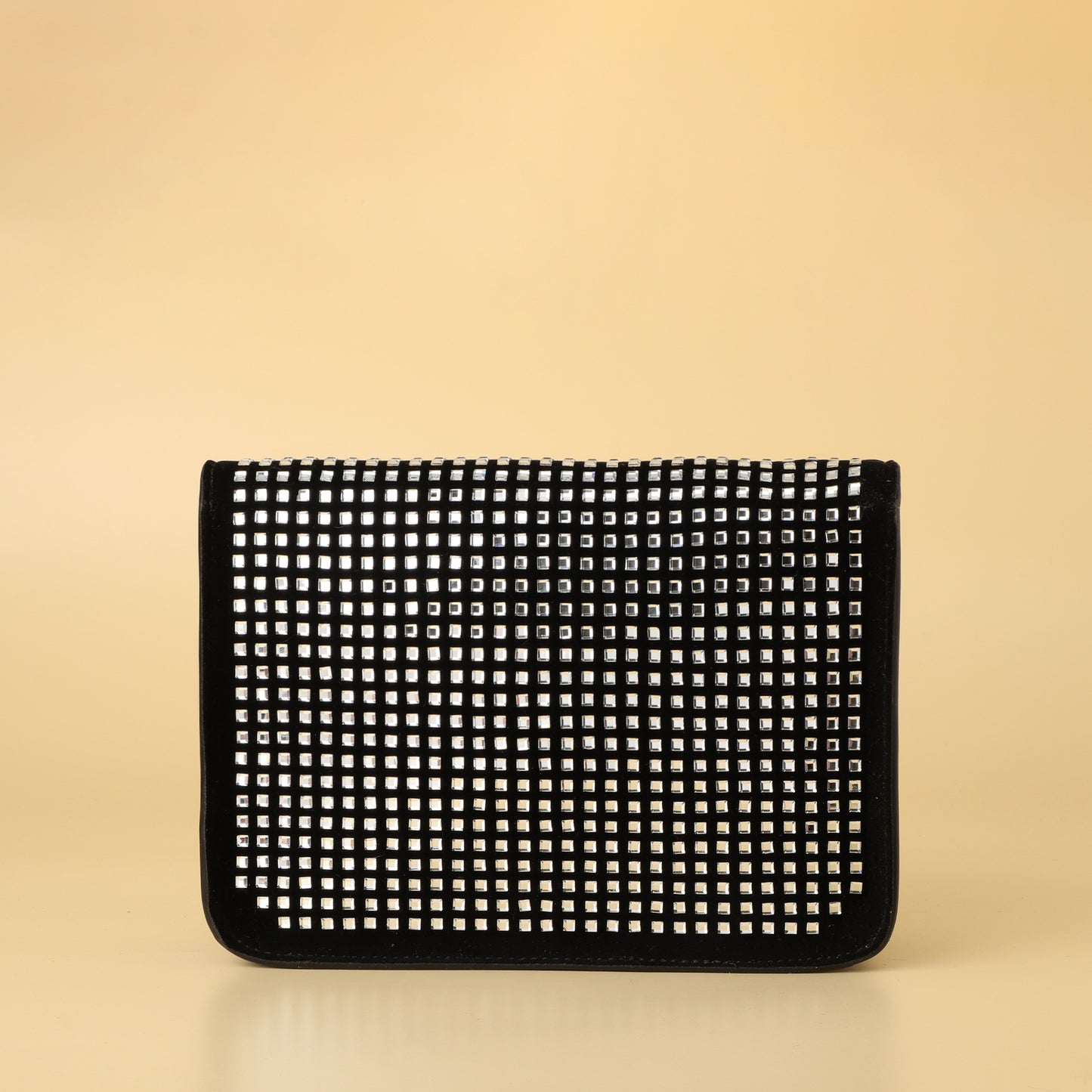 TB Monogram Studded Velvet Shoulder Bag