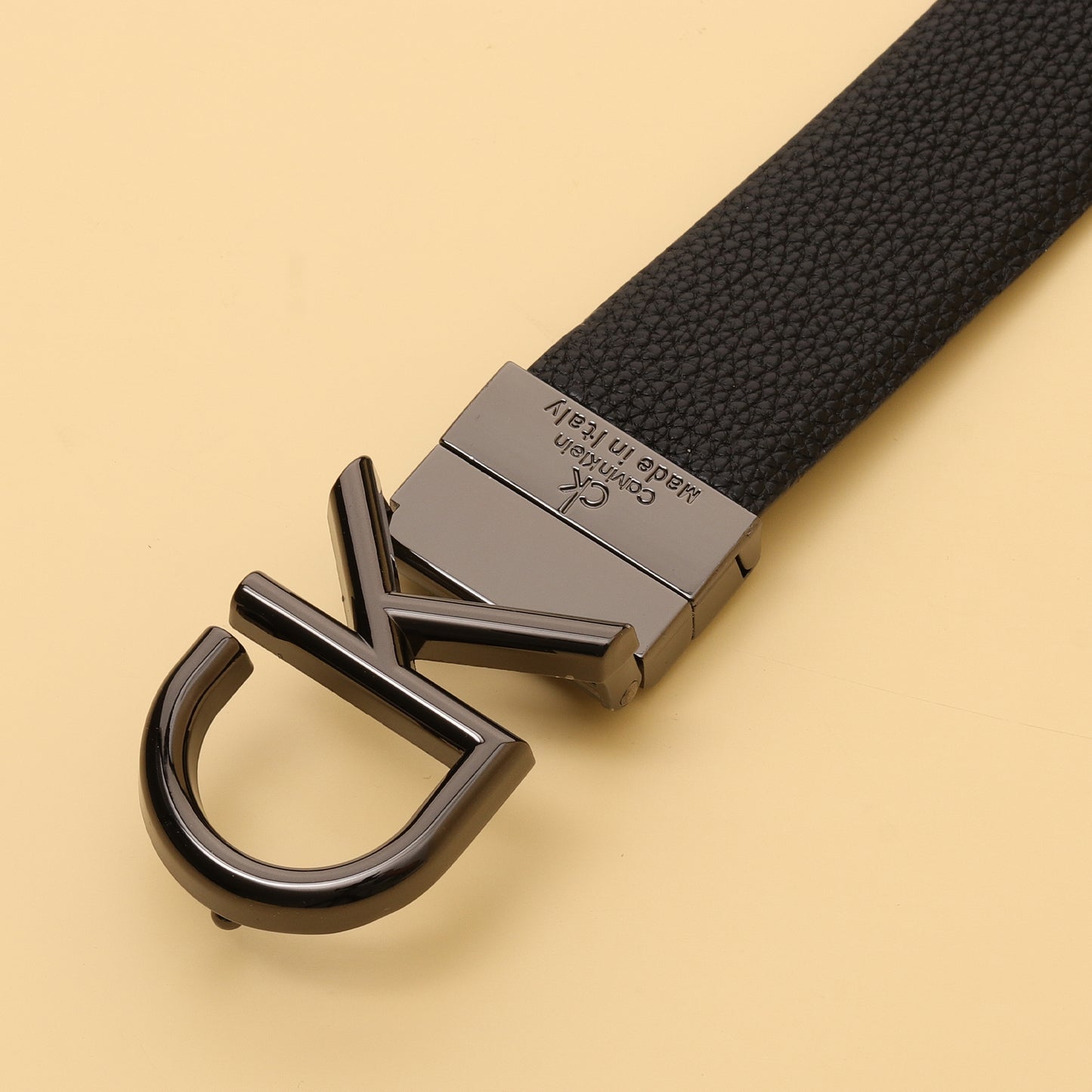 Klein Reversible Textured Leather Belt
