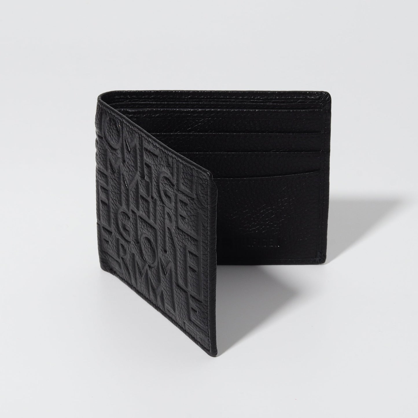 Embossed Monogram Wallet in Black