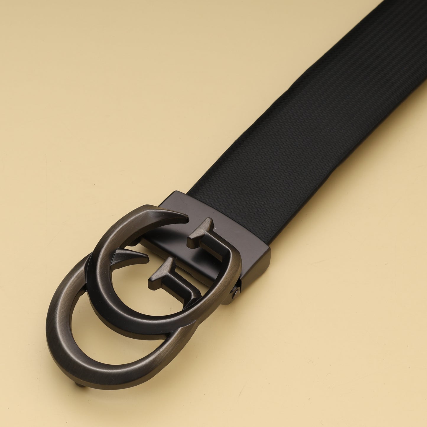 Black GG Leather Belt