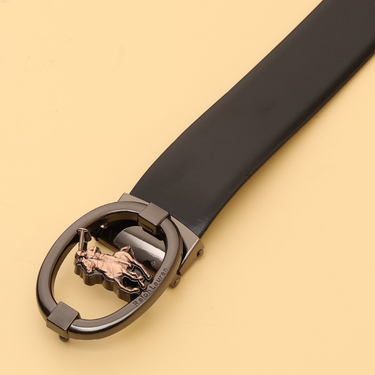 Polo Emblem Oval Buckle Belt