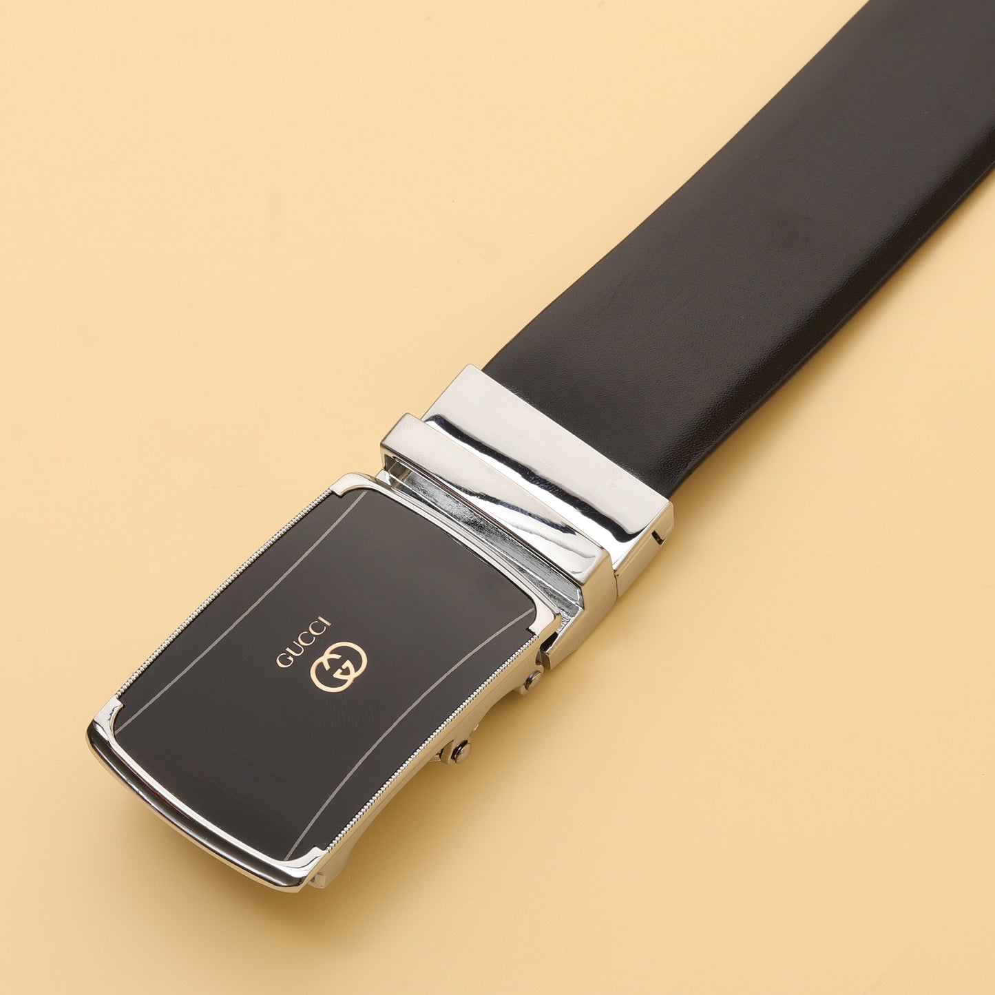 Silver-Tone Logo Buckle Belt