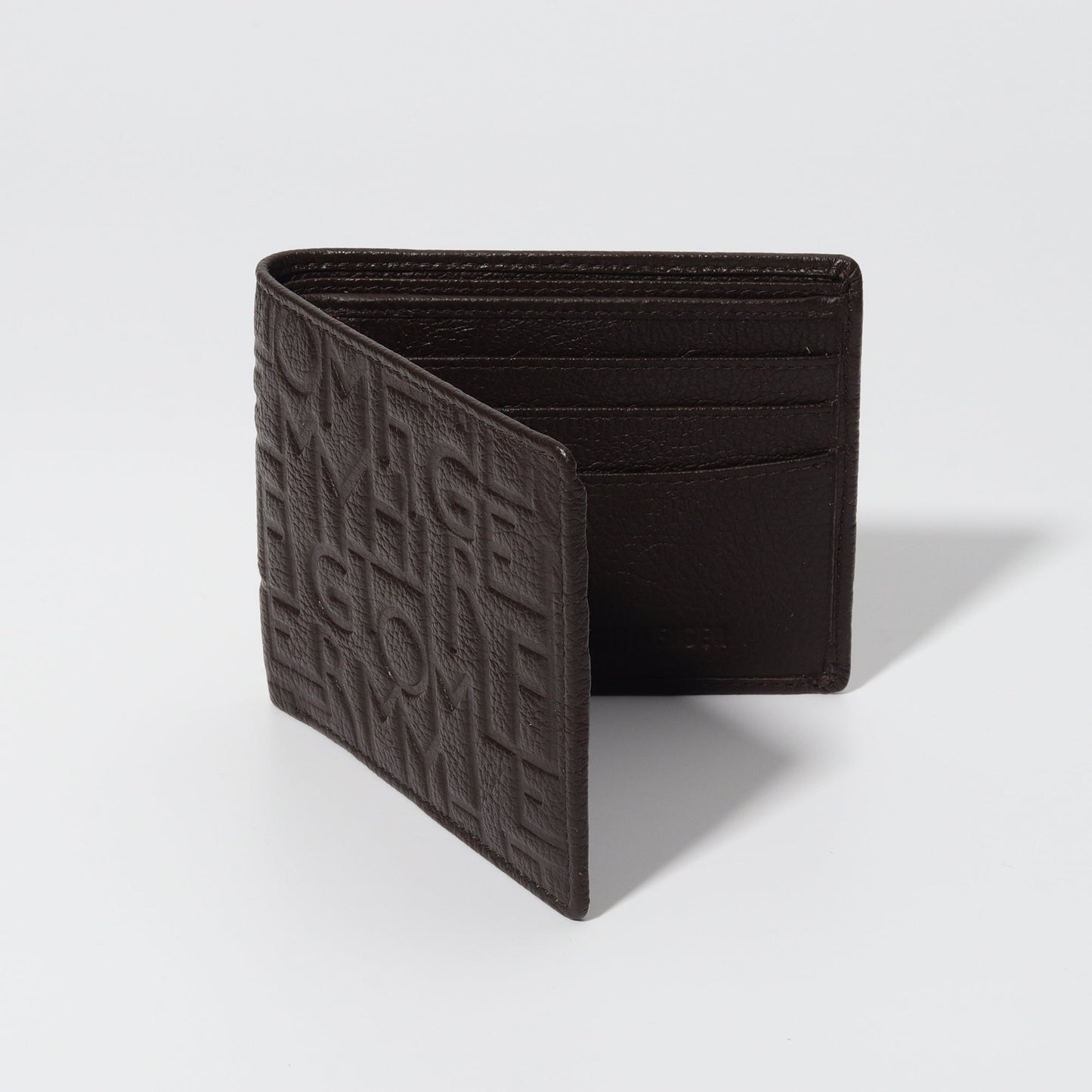Embossed Monogram Wallet in Cocoa Brown