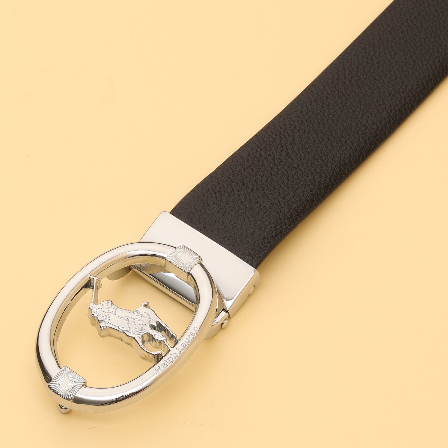 Polo Emblem Leather Belt