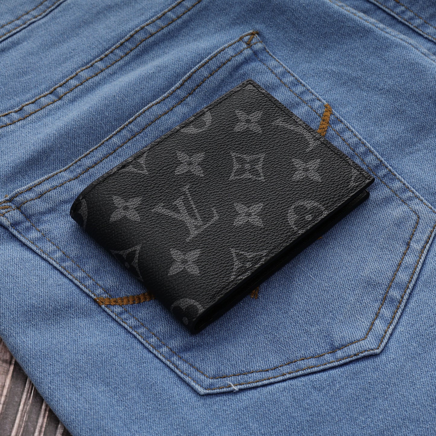 Noir Monogram Bifold Wallet