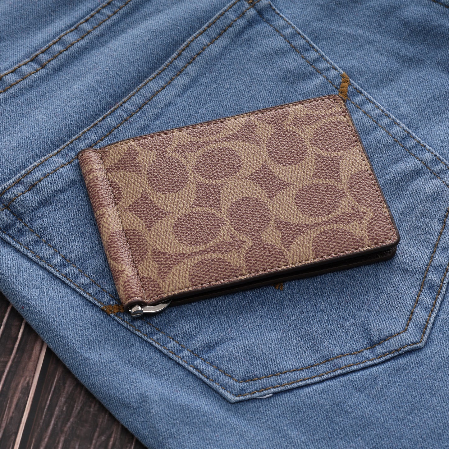 Signature Canvas Brown Bifold Wallet