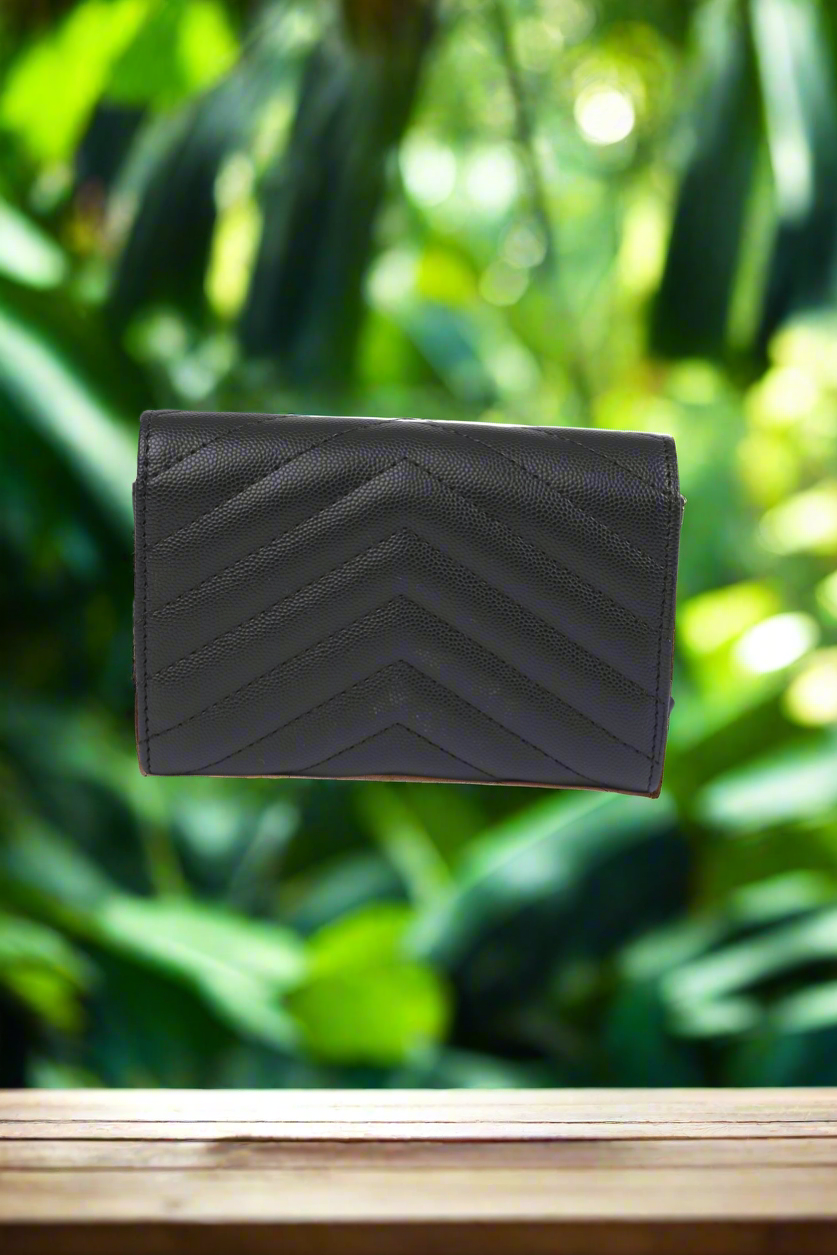 Saint Laurent Monogram Chain Wallet in Black