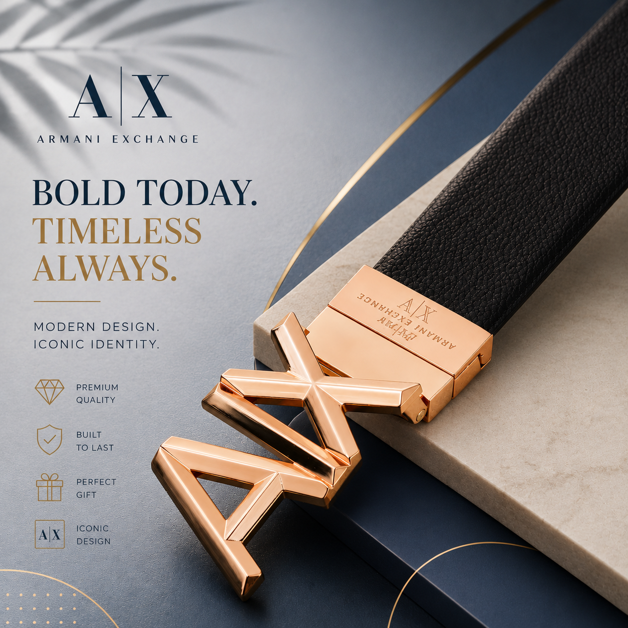 Armani Exchange Logo Buckle Reversible Leather Belt – ALANKRIT