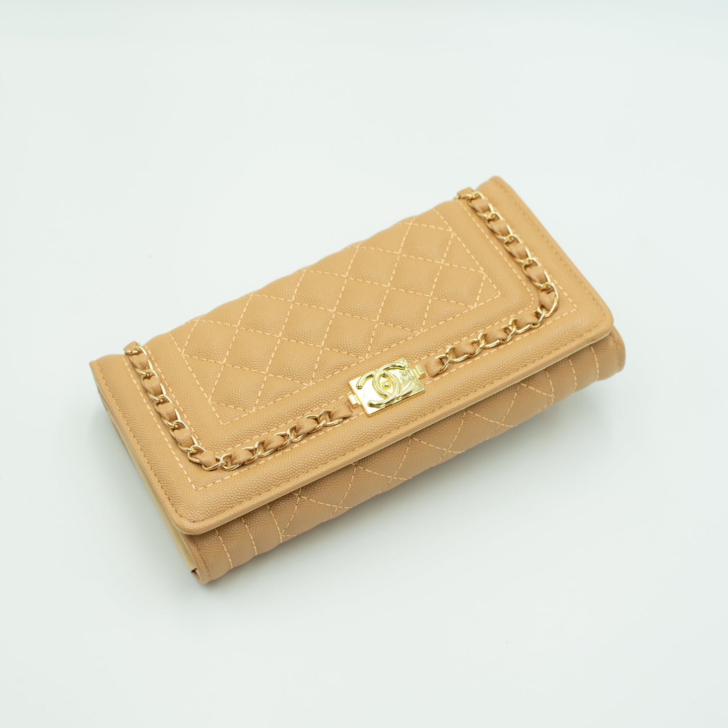 Chanel Quilted Beige Wallet