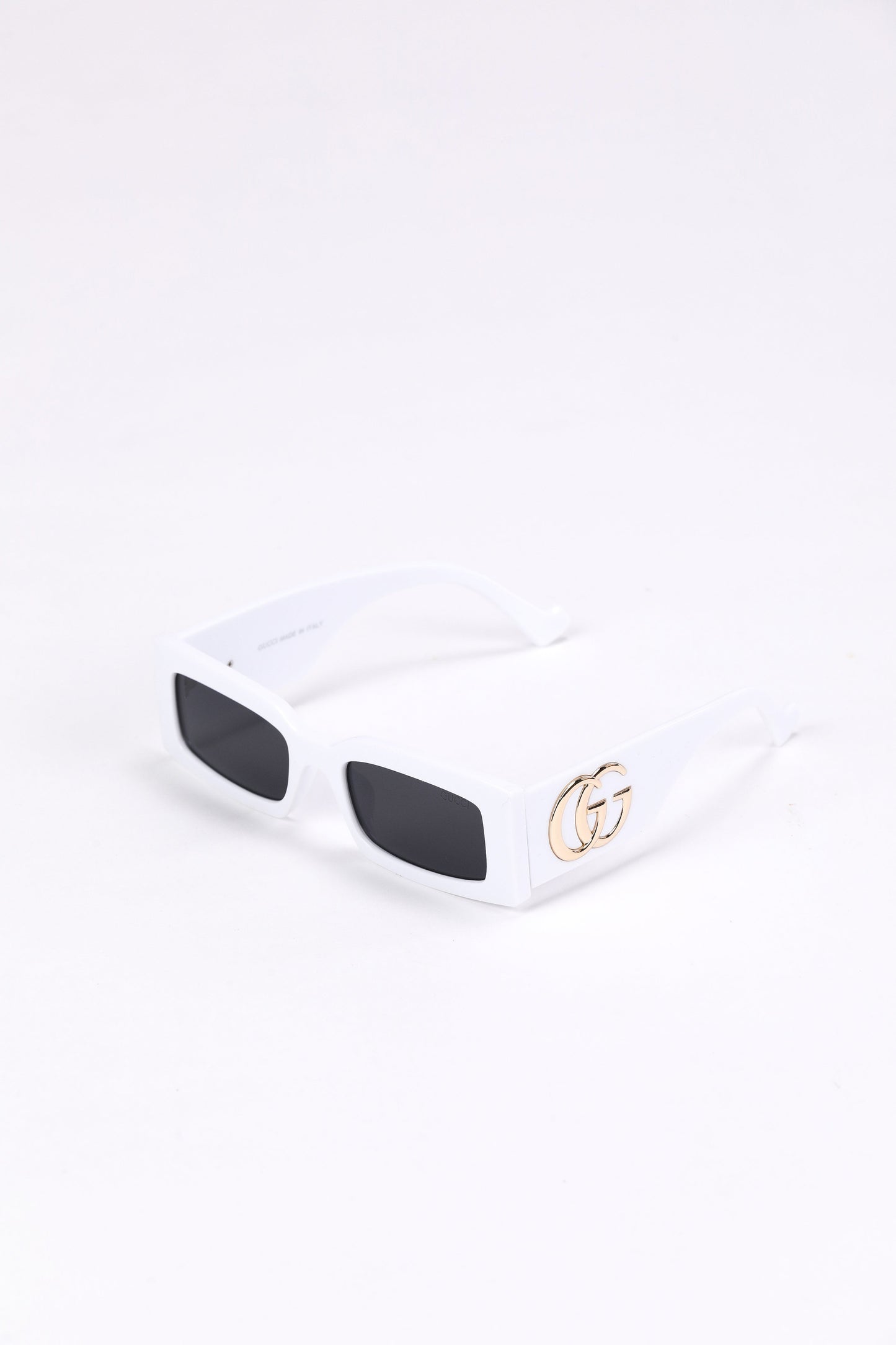 Gucci White Rectangle Sunglasses
