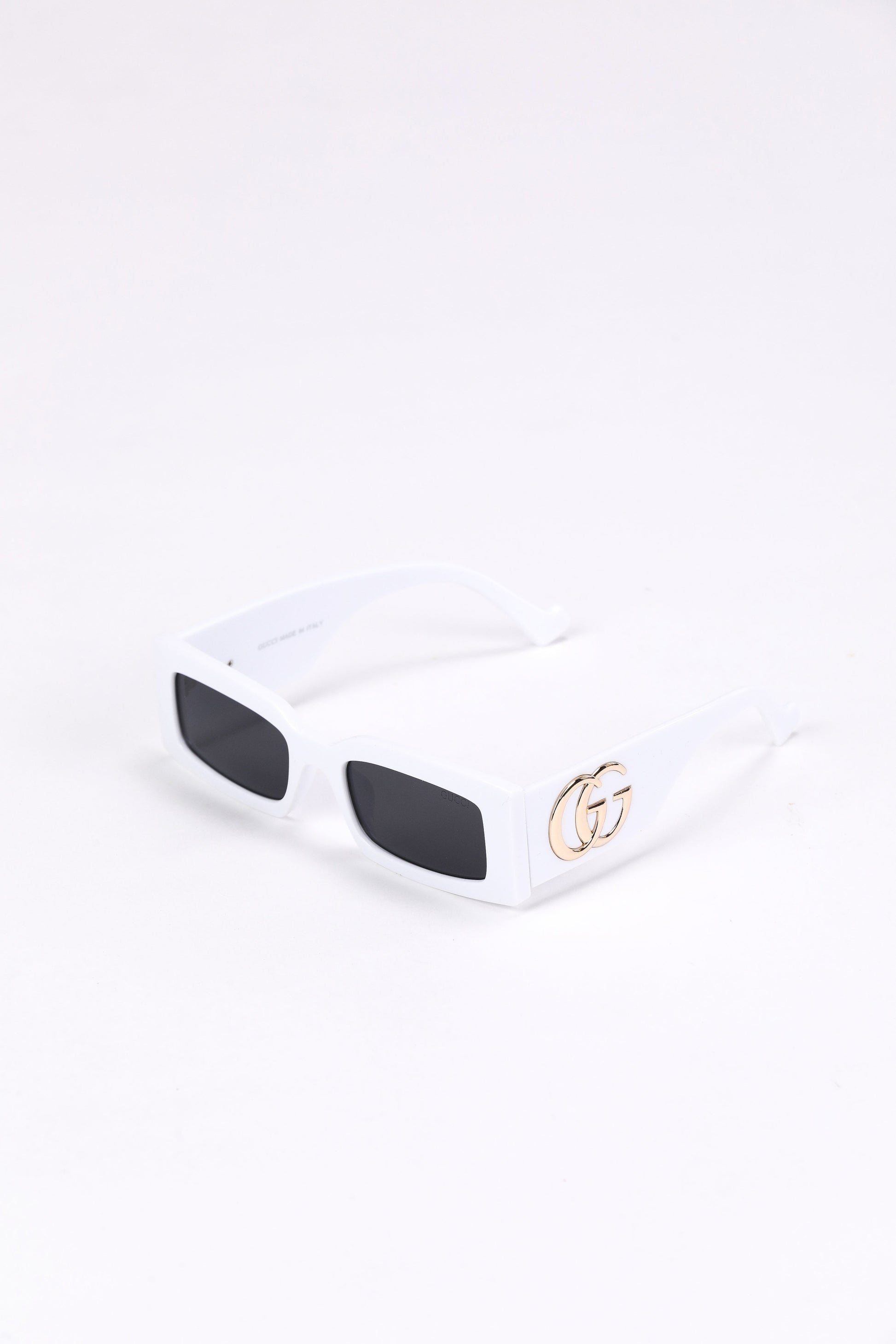 Gucci White Rectangle Sunglasses