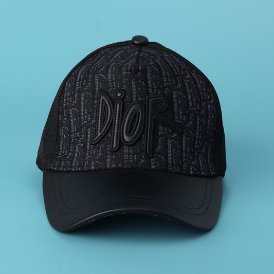 Black Dior Monogram Mesh Cap
