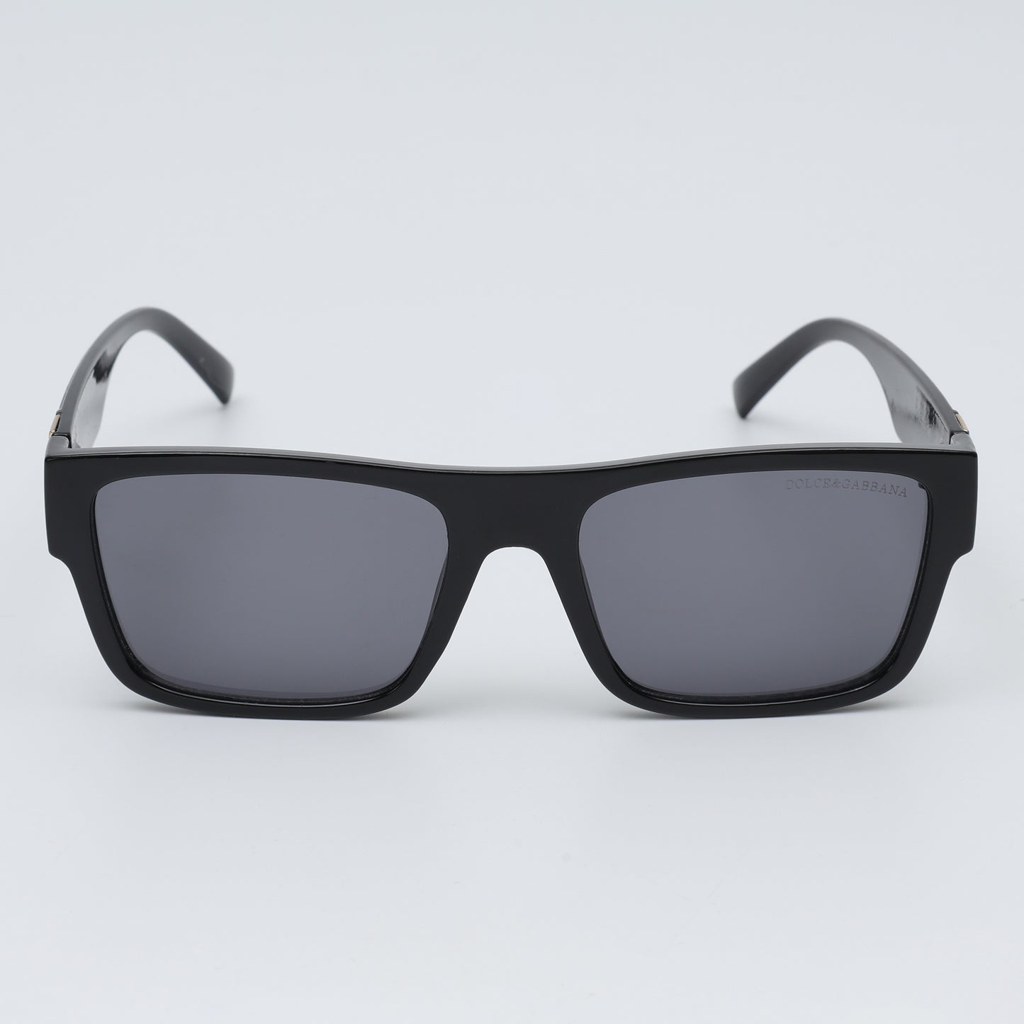 Noir Gold-Edge Rectangular Sunglasses