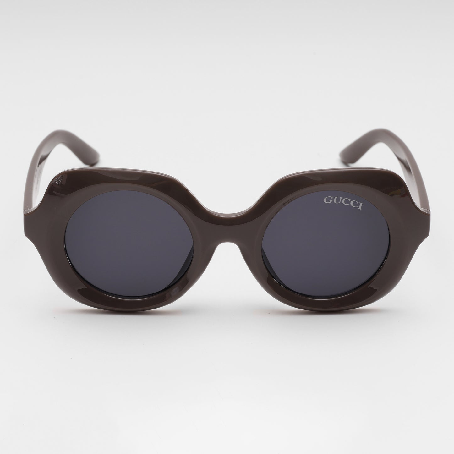 Retro Round Sunglasses in Mocha Brown