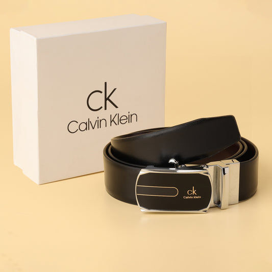 Klein Reversible Leather Belt with Modern Gloss Buckle