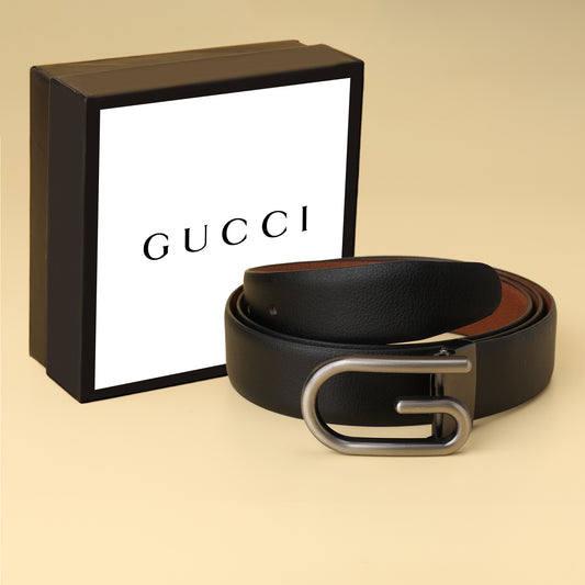 Gucci G Letter Buckle Leather Belt