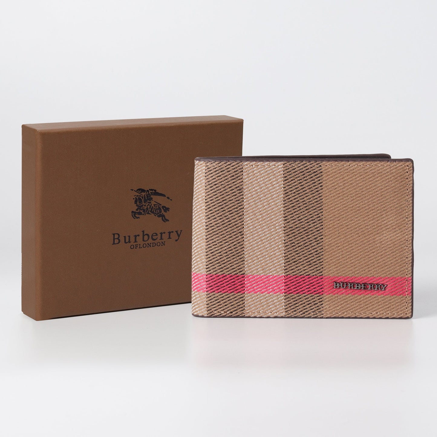 Vintage Check Wallet with Red Accent