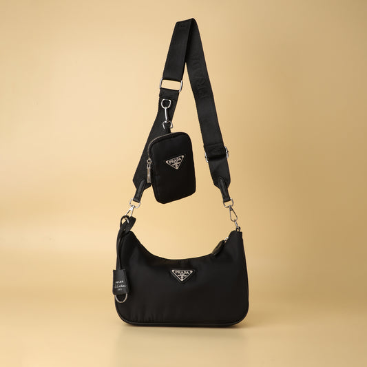 Prada Re-Edition 2005 Nylon Shoulder Bag with Pouch