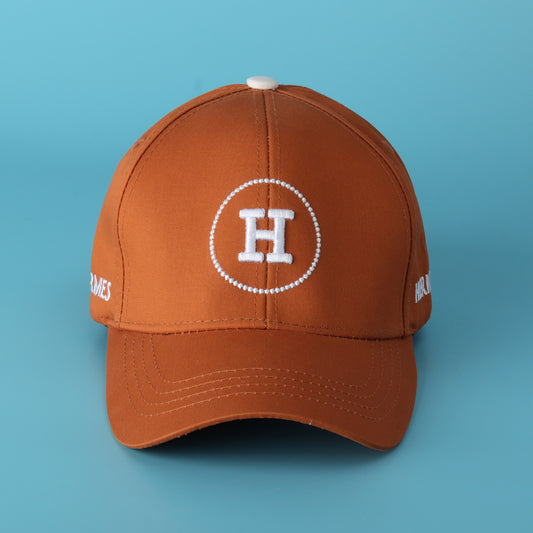 "H" Embroidered Cap – Rust Brown Edition