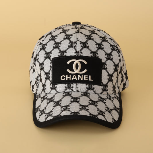 Monogram Embroidered Black & White Baseball Cap