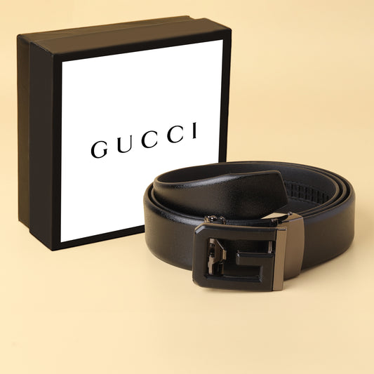 Black "G" Buckle Leather Belt