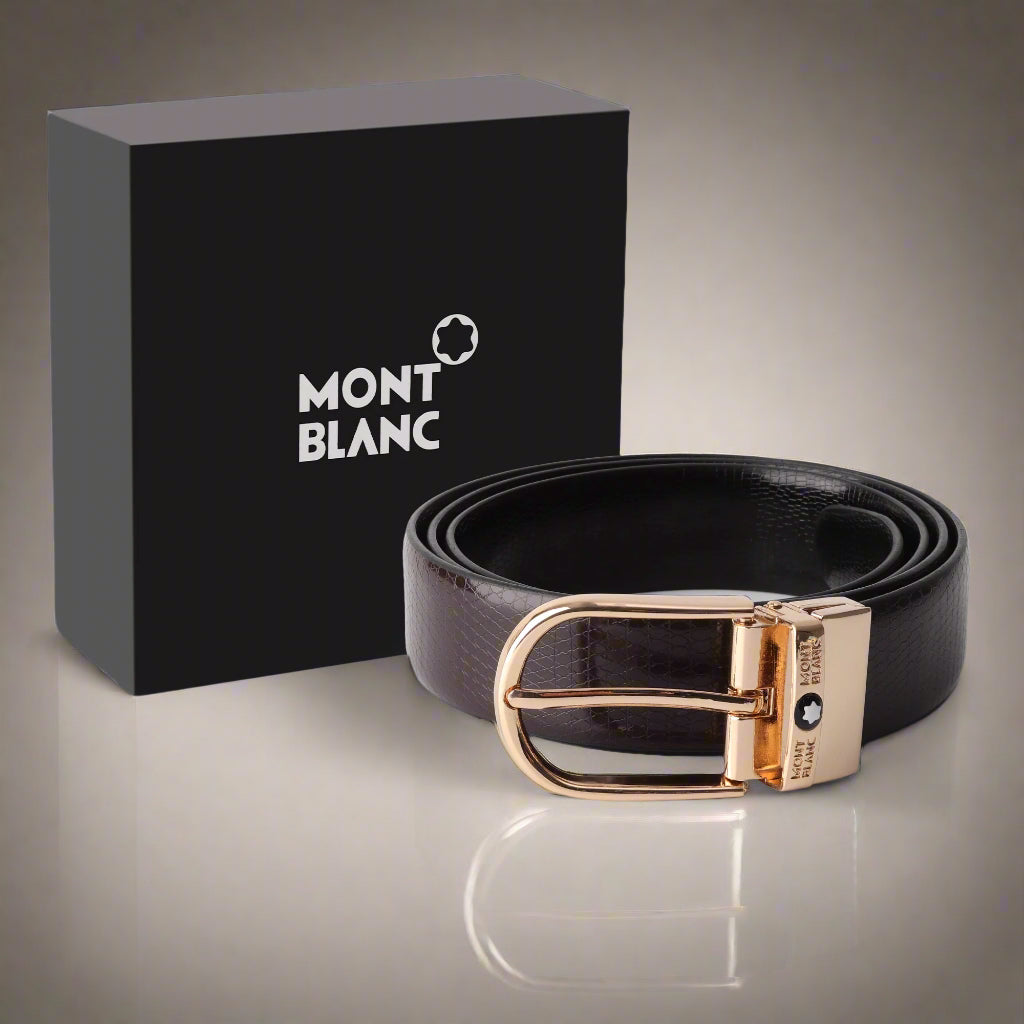 Luxe Lizard-Textured Leather Belt