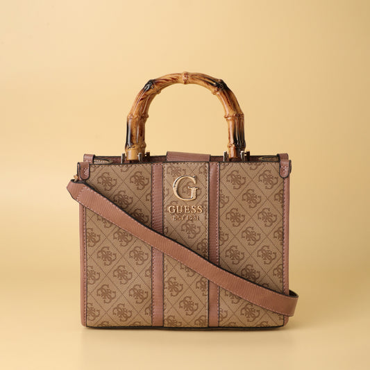 Bamboo Handle Monogram Tote