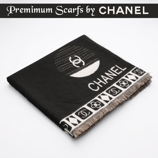 Noir Icon Border Scarf