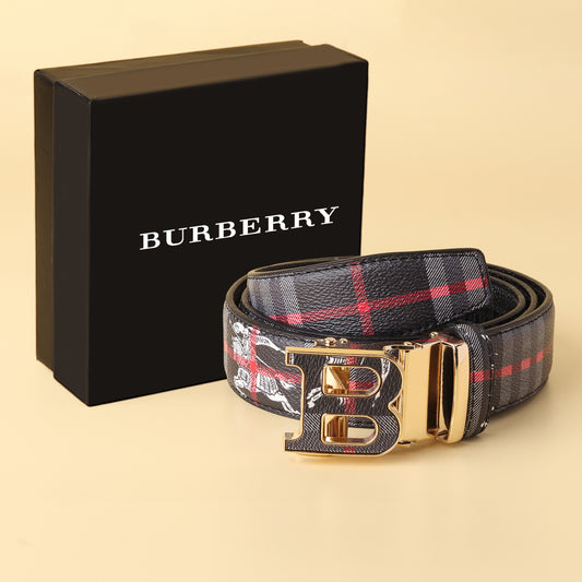 Monogram Plaid Leather Belt
