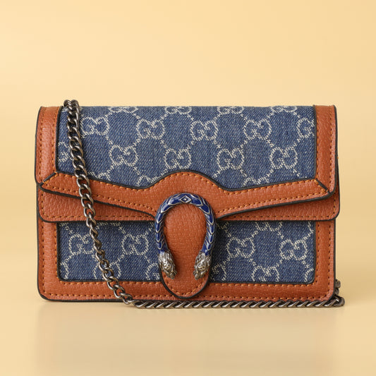 Dionysus GG Denim & Leather Mini Shoulder Bag
