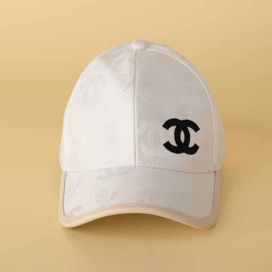 Chanel White CC Logo Cap