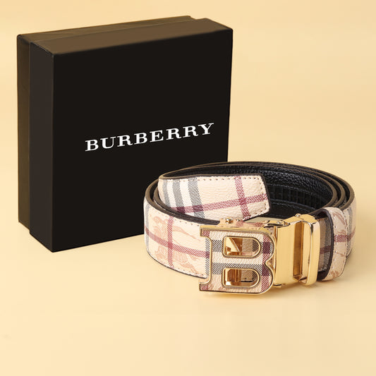 Beige Check Belt