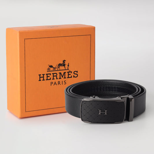 Embossed ‘H’ Slide Belt – Gloss Black Edition