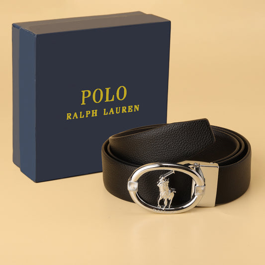 Polo Emblem Leather Belt