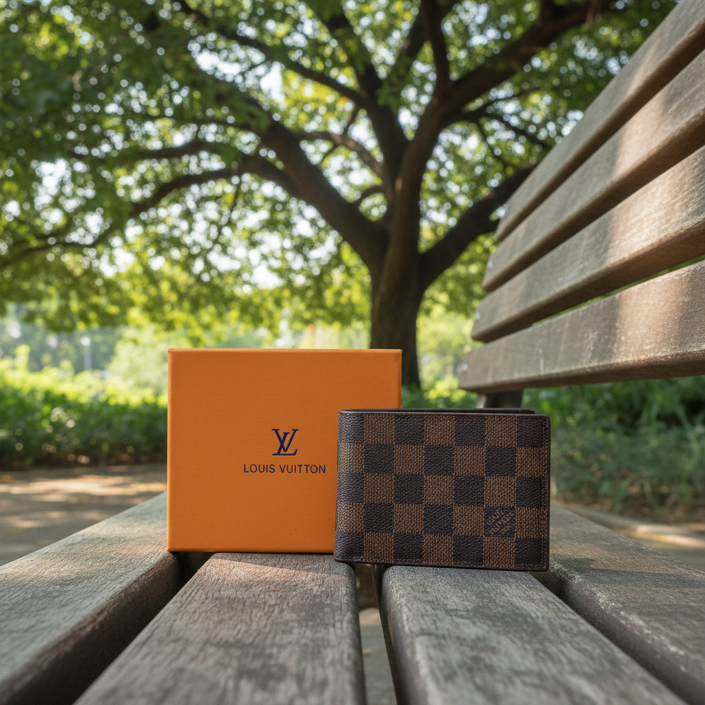 Brown Checkered Premium Wallet