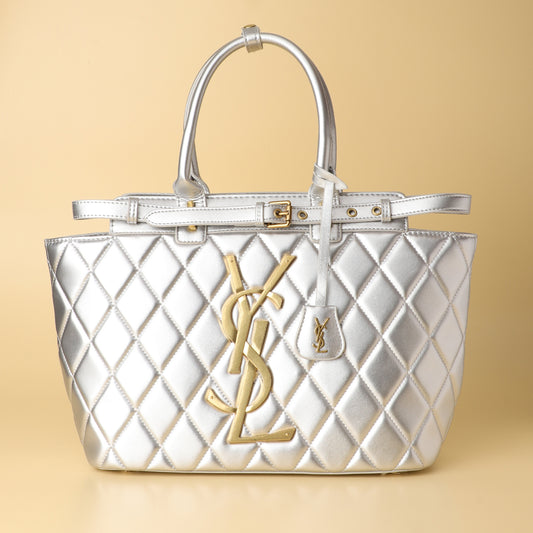 YSL Metallic Quilted Tote