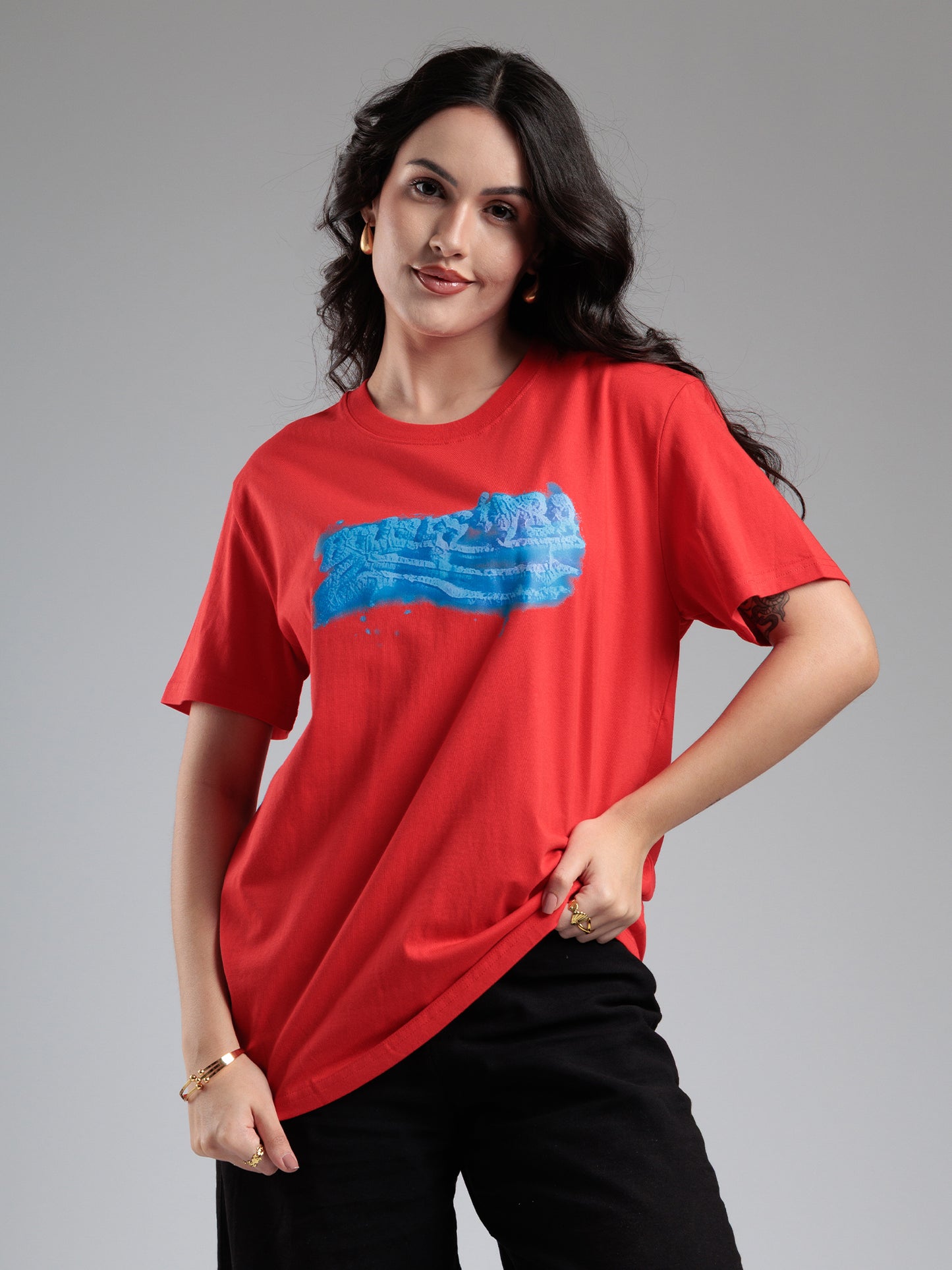 Crimson Bluewave Graphic T-Shirt