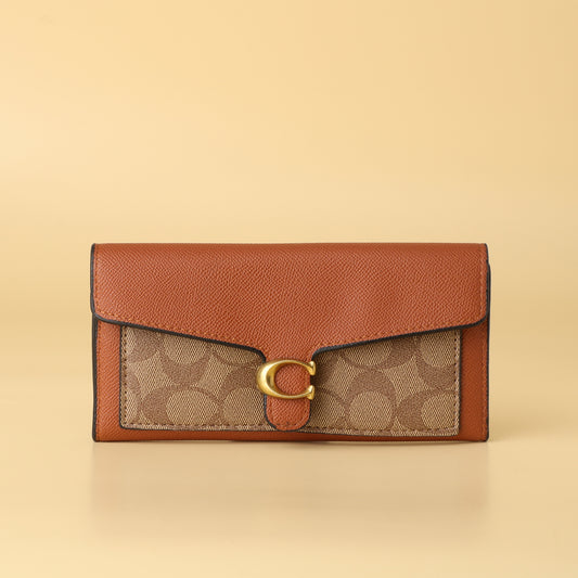 Signature Canvas & Leather Tri-Fold Wallet – Timeless Elegance