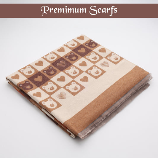 Silver Grey Monogram Stripe Scarf