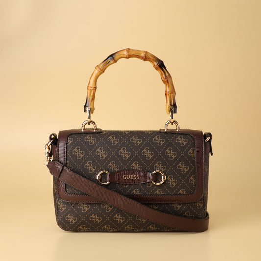 Bamboo Handle Monogram Shoulder Bag