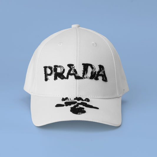 Ivory Distressed Statement Cap